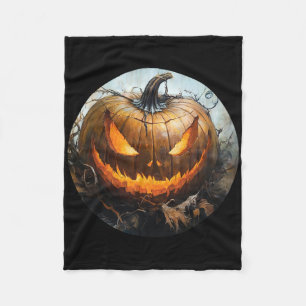 Life Is Really Good Scary Pumpkin Jack O Lantern H Fleece Blanket
