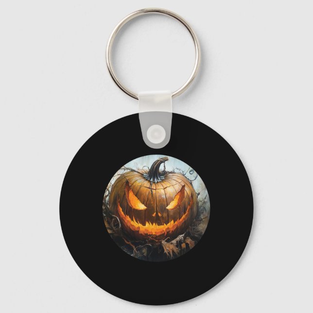 Life Is Really Good Scary Pumpkin Jack O Lantern H Key Ring (Front)