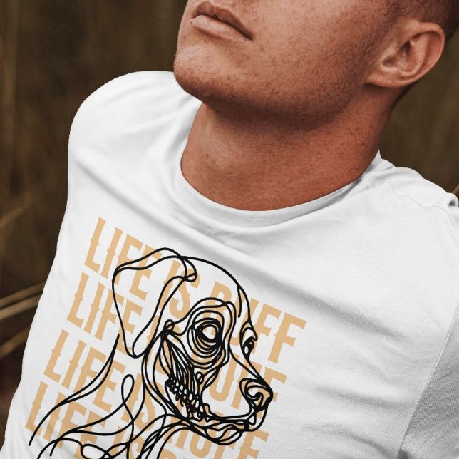 Life is Ruff Minimal Dog Line Art  T-Shirt (Life is Ruff Minimal Dog Line Art T-Shirt)