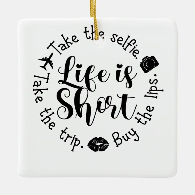 Life Is Short Buy The Lips Filler Nurse Ceramic Ornament (Front)