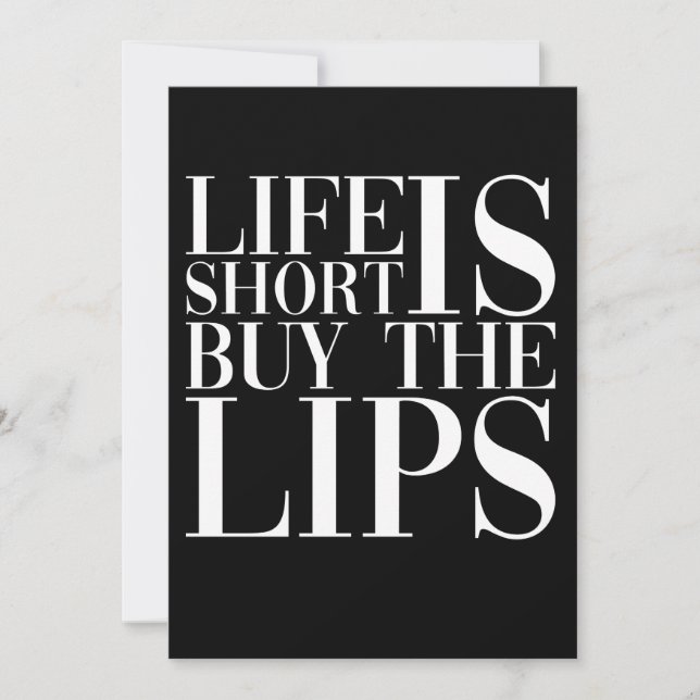 Life Is Short Buy The Lips Nurse Injecto Holiday Card (Front)