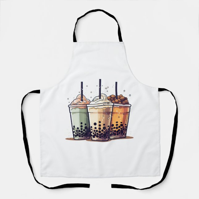 Life is short, drink the boba apron (Front)