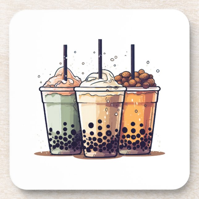 Life is short, drink the boba coaster (Front)