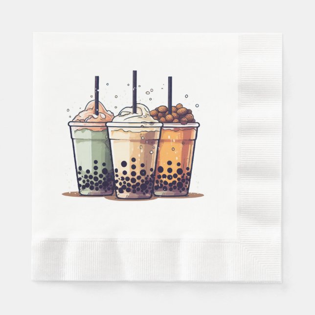 Life is short, drink the boba napkin (Front)