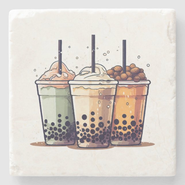 Life is short, drink the boba stone coaster (Front)