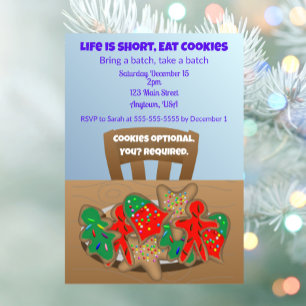 Life is short, eat cookies invitation
