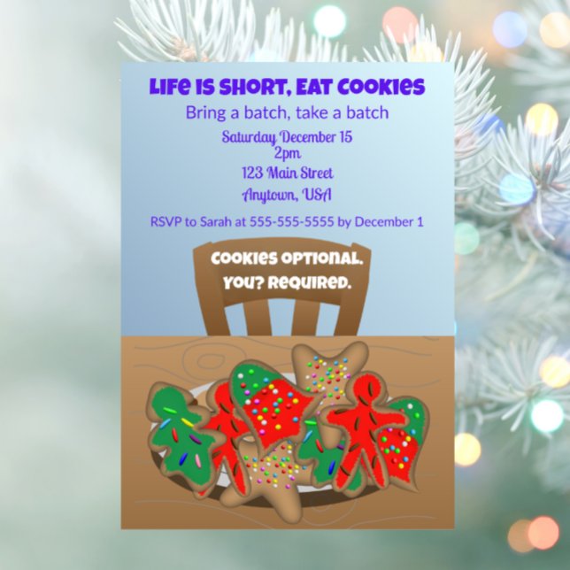 Life is short, eat cookies invitation (Creator Uploaded)