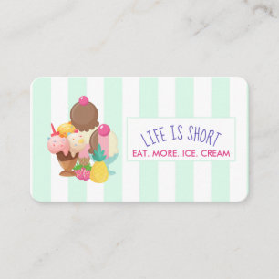 Life is Short Eat More Ice Cream Place Card
