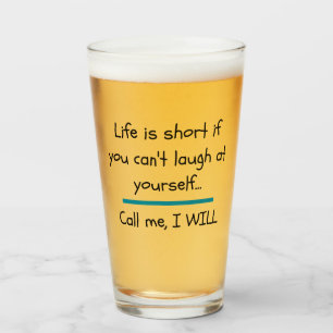 Life is Short Funny Saying Quote Novelty Glass