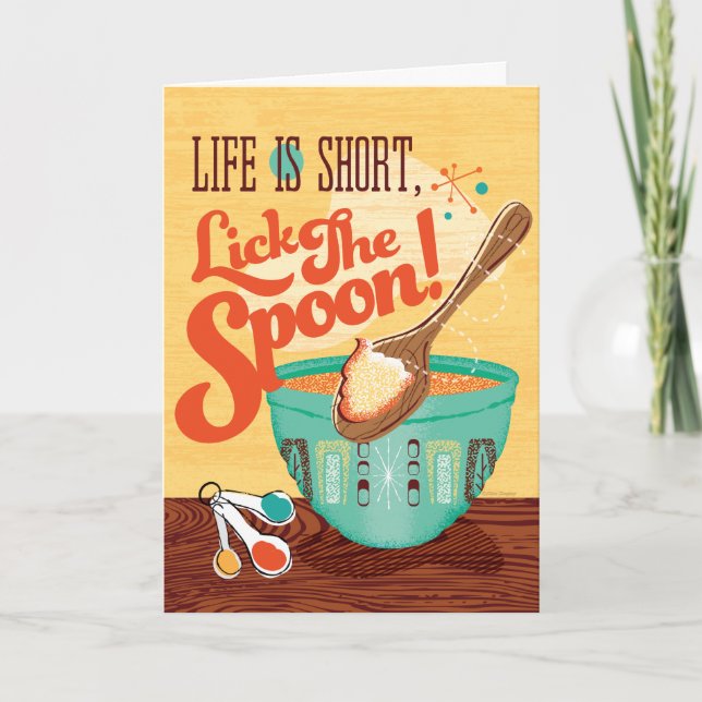 Life Is Short, Lick The Spoon Note Cards Note  (Front)