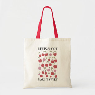 Life Is Short Make It Sweet Quote Boho Wildflower Tote Bag