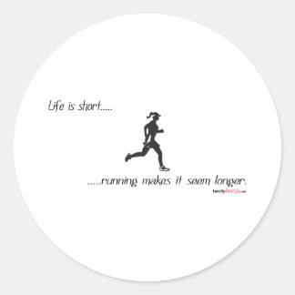 Life Is Short - Running Classic Round Sticker