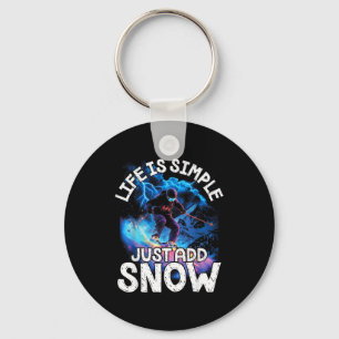 Life is simple add snow downhill skiing adventure key ring