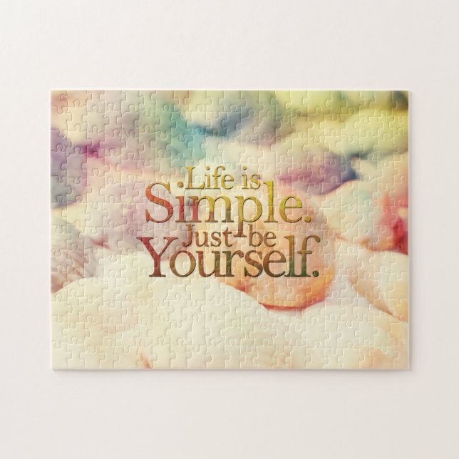 Life Is Simple Colour Shells Motivational Jigsaw Puzzle (Horizontal)