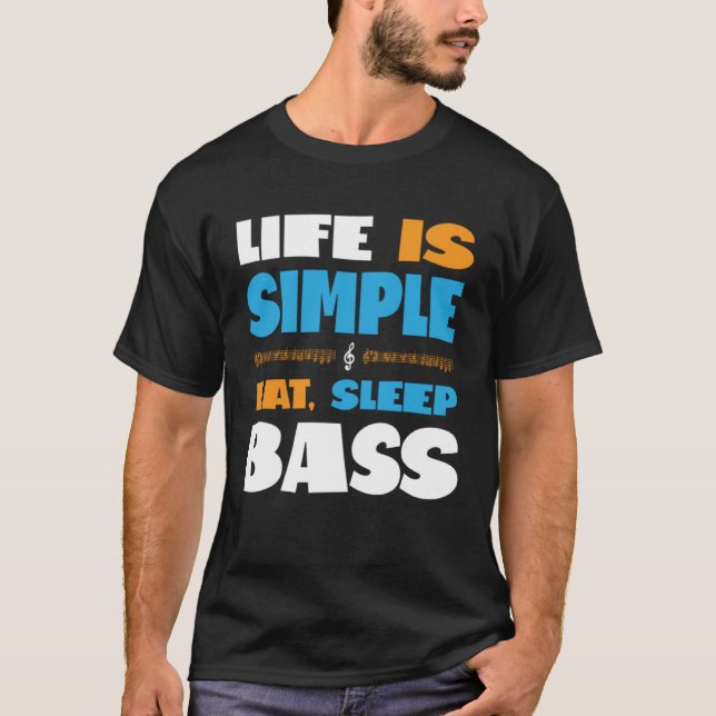 Life is Simple Eat Sleep Sing Barbershop Quartet B T-Shirt (Front)