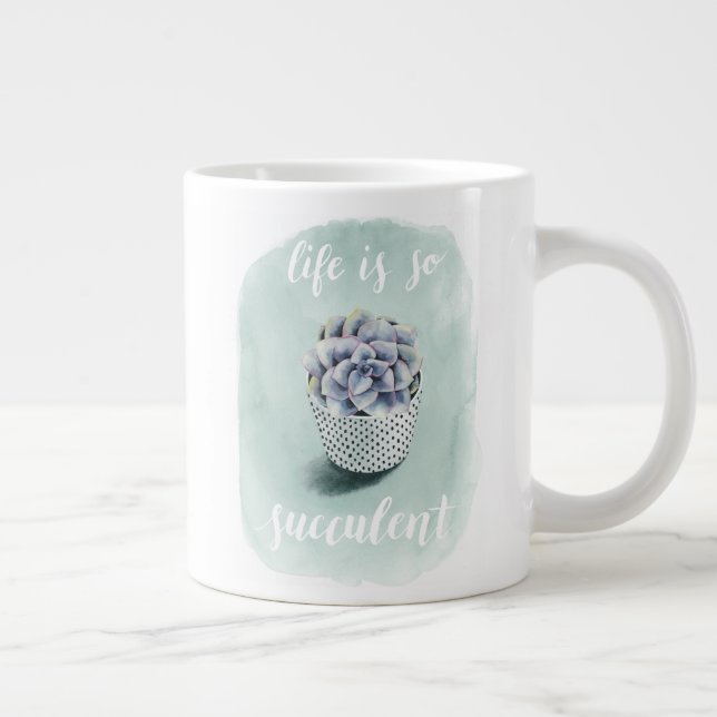 Life is Succulent I Large Coffee Mug (Right)