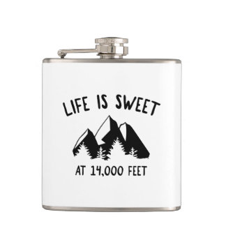 Life Is Sweet At 14,000 Feet Hip Flask