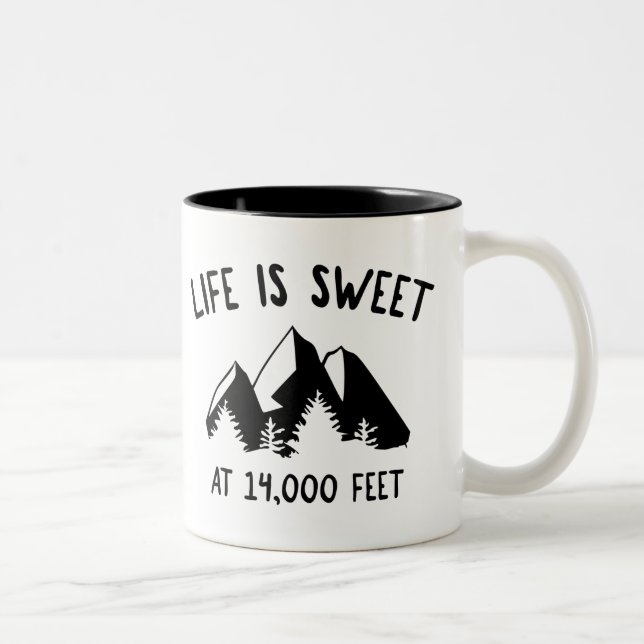 Life Is Sweet At 14,000 Feet Two-Tone Coffee Mug (Right)