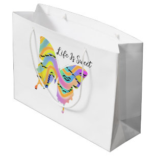 Life Is Sweet Butterfly Large Gift Bag