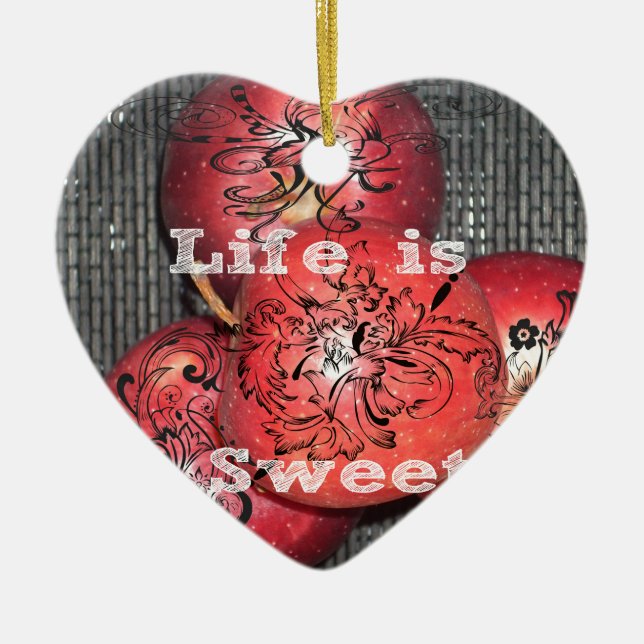 Life is Sweet Ceramic Ornament (Front)