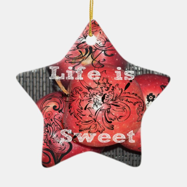 Life is Sweet Ceramic Tree Decoration (Front)