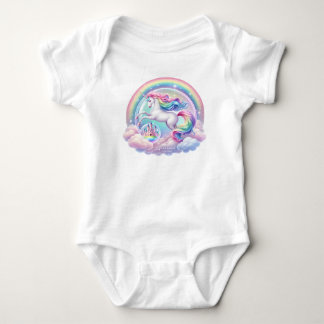 Life is Sweet Magical Unicorn Rainbow Castle Baby Bodysuit