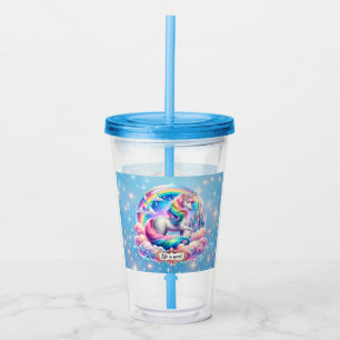 Life Is Sweet Unicorn Rainbow Acrylic Tumbler Gift