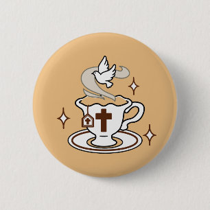 Life Is Sweet with Jesus – Christian Faith Tea Cup 6 Cm Round Badge