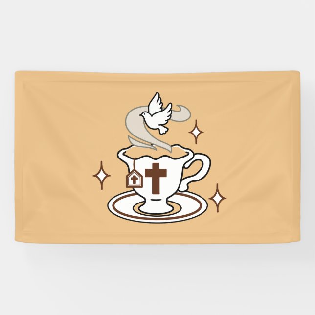 Life Is Sweet with Jesus – Christian Faith Tea Cup Banner (Horizontal)
