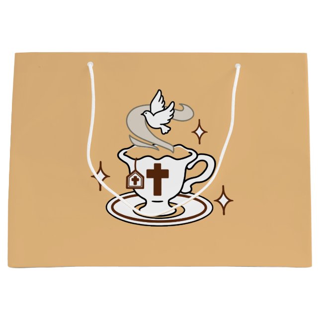 Life Is Sweet with Jesus – Christian Faith Tea Cup Large Gift Bag (Front)