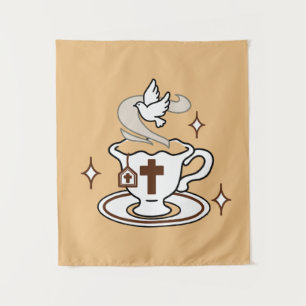 Life Is Sweet with Jesus – Christian Faith Tea Cup Tapestry