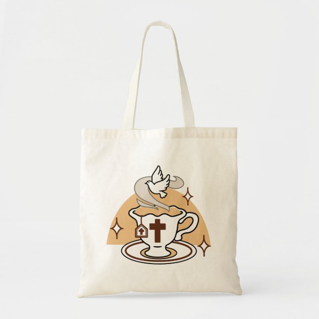Life Is Sweet with Jesus – Christian Faith Tea Cup Tote Bag (Front)