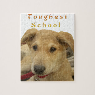 "Life is the Toughest School" Dog Art Print Jigsaw Puzzle