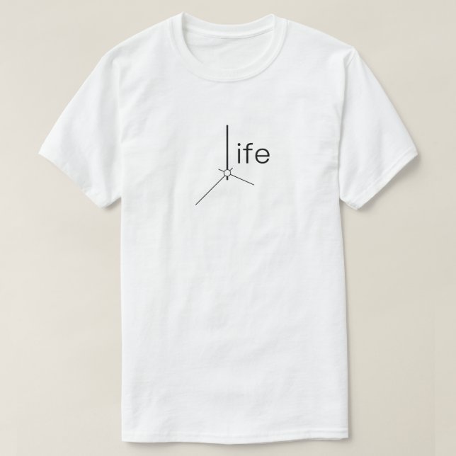 Life Is Time Clock Pointer Typography T-Shirt (Design Front)