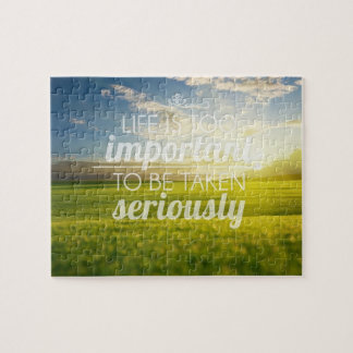 Life Is Too Important | Motivational Quote Jigsaw Puzzle