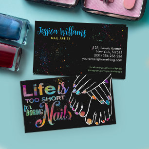 Life is too short - Nail Artist Business Card