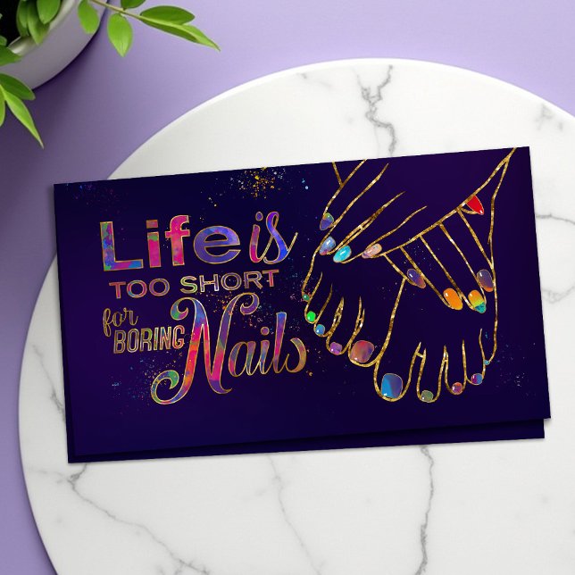 Life is too short - Nail Artist Business Card (Creator Uploaded)