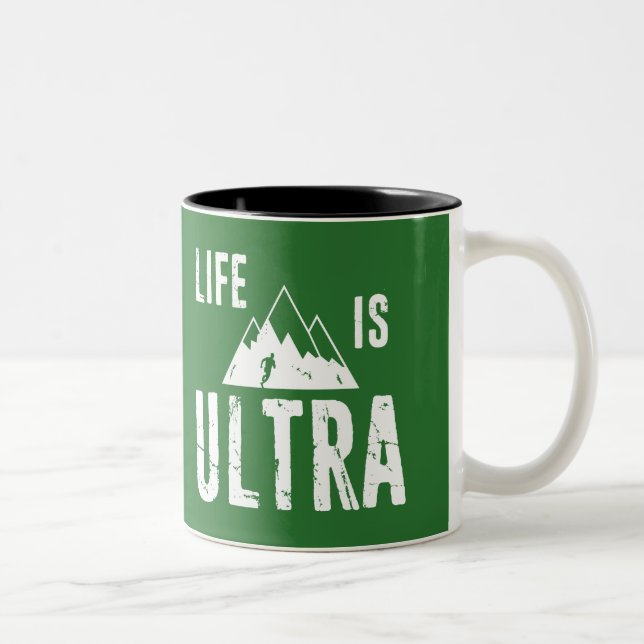 Life Is Ultra Running Two-Tone Coffee Mug (Right)