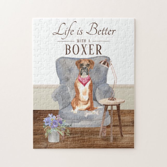 Life Is With A Boxer Jigsaw Puzzle (Vertical)