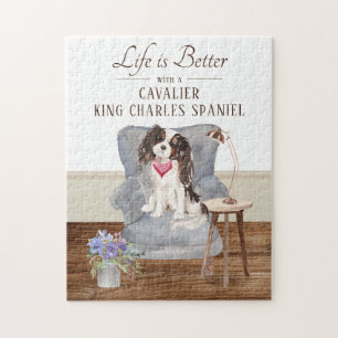Life Is With A Cavalier King Charles Spaniel Jigsaw Puzzle
