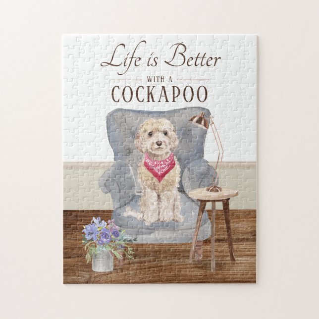Life Is With A Cockapoo Jigsaw Puzzle (Vertical)