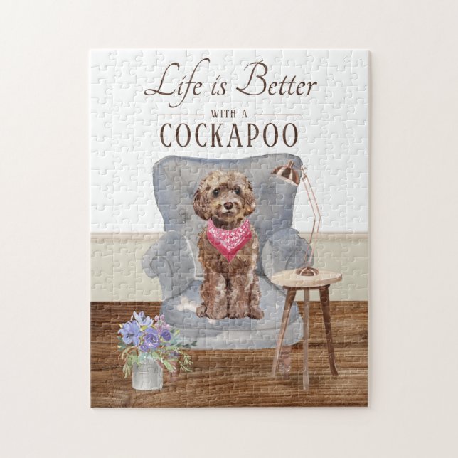 Life Is With A Cockapoo Jigsaw Puzzle (Vertical)