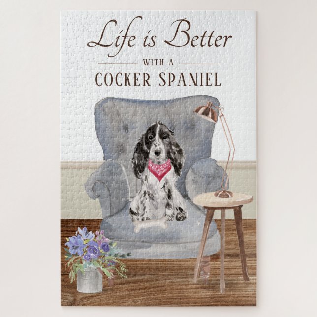 Life Is With A Cocker Spaniel Jigsaw Puzzle (Vertical)