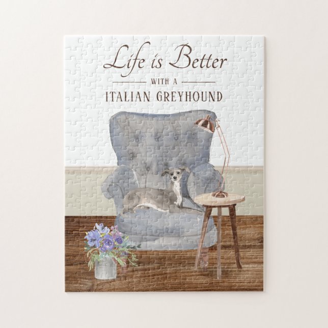 Life Is With A Italian Greyhound Jigsaw Puzzle (Vertical)