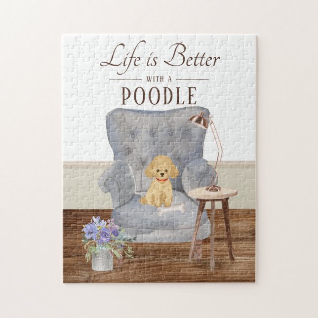 Life Is With A Poodle Jigsaw Puzzle (Vertical)