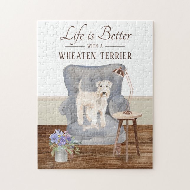 Life Is With A WHEATEN TERRIER Jigsaw Puzzle (Vertical)
