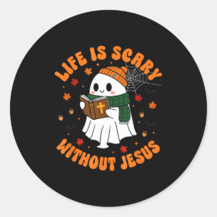 Life Is Y Without Jesus - Christian Halloween  Classic Round Sticker