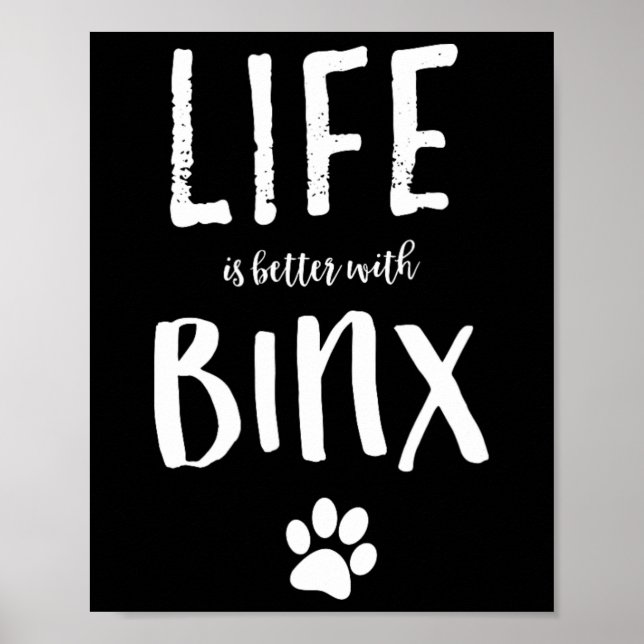 Life Ist Better With Binx Dog Name Gift Shirt  Poster (Front)