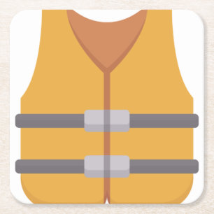 Life jacket square paper coaster