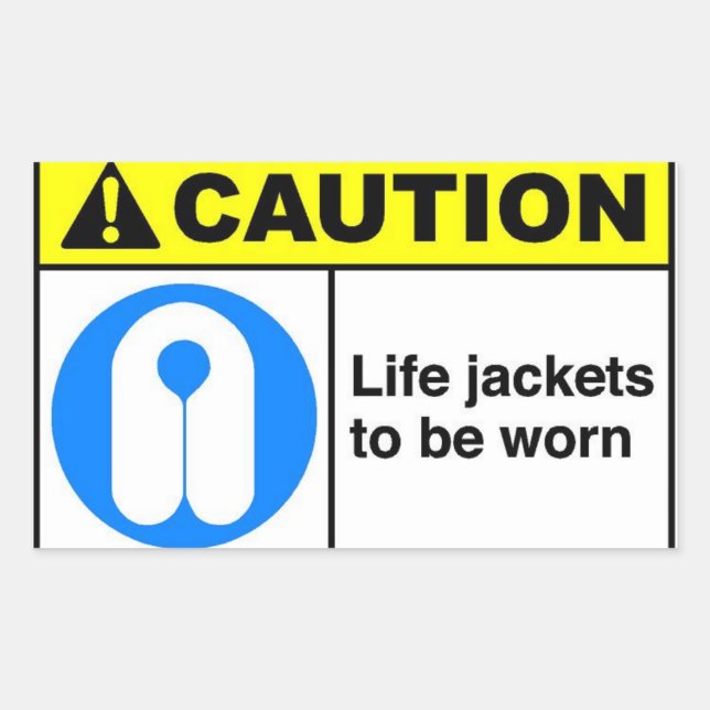 Life jackets rectangular sticker (Front)